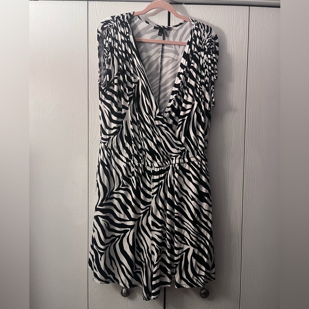 Lane Bryant Zebra Pattern Romper